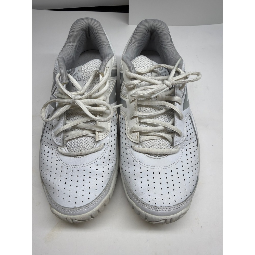 New Balance 696 Women White Silver Leather Tennis Shoes Sneakers WC696W3
